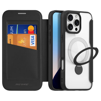 Pour iPhone 16 Pro Max DUX DUCIS Skin X Pro Series MagSafe Coque de téléphone en cuir avec anneau de maintien (Noir)
