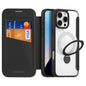 Pour iPhone 16 Pro Max DUX DUCIS Skin X Pro Series MagSafe Coque de téléphone en cuir avec anneau de maintien (Noir)