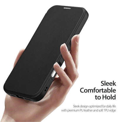Pour iPhone 16 Pro Max DUX DUCIS Skin X Pro Series MagSafe Coque de téléphone en cuir avec anneau de maintien (Noir)