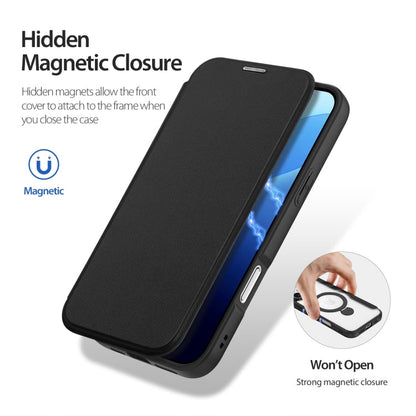 Pour iPhone 16 Pro Max DUX DUCIS Skin X Pro Series MagSafe Coque de téléphone en cuir avec anneau de maintien (Noir)