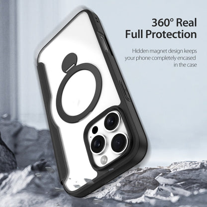 Pour iPhone 16 Pro Max DUX DUCIS Skin X Pro Series MagSafe Coque de téléphone en cuir avec anneau de maintien (Noir)