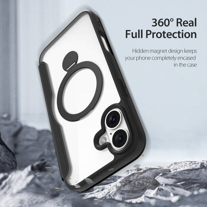For iPhone 16 DUX DUCIS Skin X Pro Series MagSafe Ring Holder Leather Phone Case(Black)
