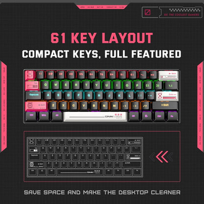 ONIKUMA G55 61 Keys RGB Colorful Lighting Wired Gaming Mechanical Keyboard(Black)
