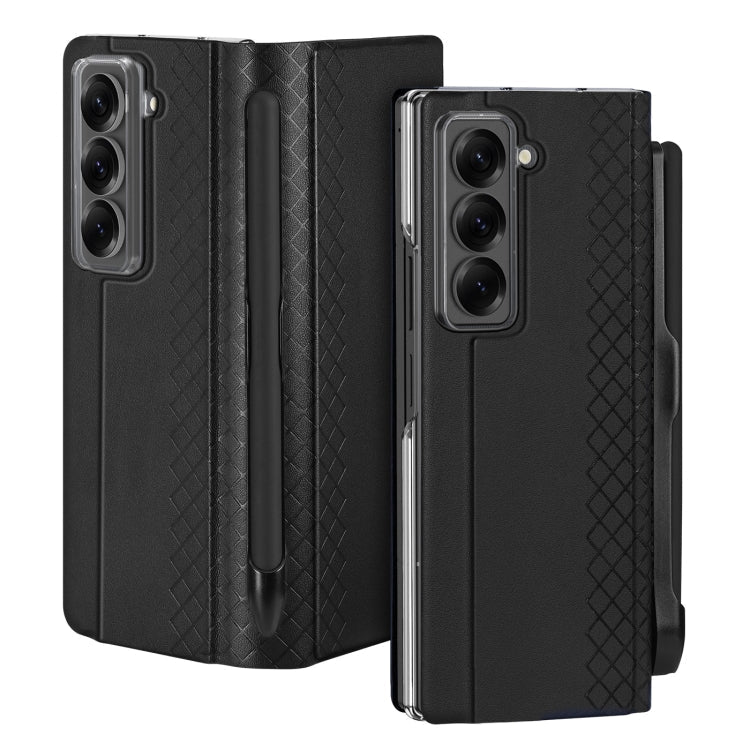 Pour Samsung Galaxy Z Fold Étui de téléphone DUX DUCIS Bril Series en PU + TPU avec fente pour stylet (Noir)