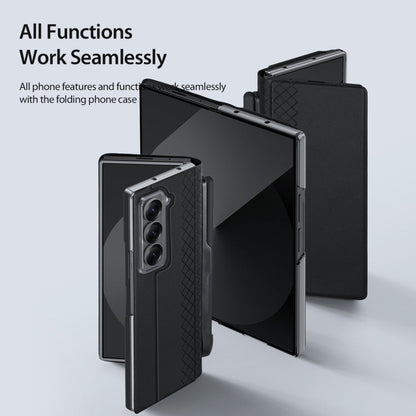 Pour Samsung Galaxy Z Fold Étui de téléphone DUX DUCIS Bril Series en PU + TPU avec fente pour stylet (Noir)