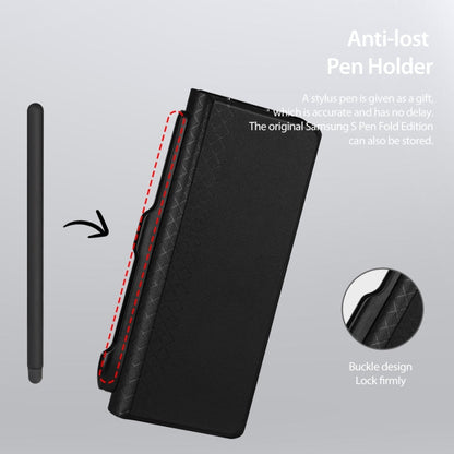 Pour Samsung Galaxy Z Fold Étui de téléphone DUX DUCIS Bril Series en PU + TPU avec fente pour stylet (Noir)