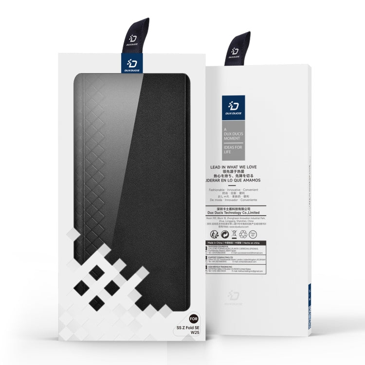 Pour Samsung Galaxy Z Fold Étui de téléphone DUX DUCIS Bril Series en PU + TPU avec fente pour stylet (Noir)