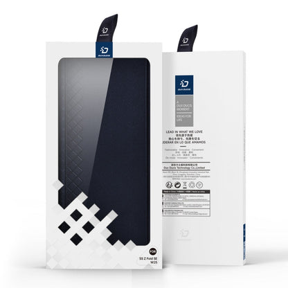 For Samsung Galaxy Z Fold Special DUX DUCIS Bril Series PU + TPU Phone Case with Pen Slot(Blue)