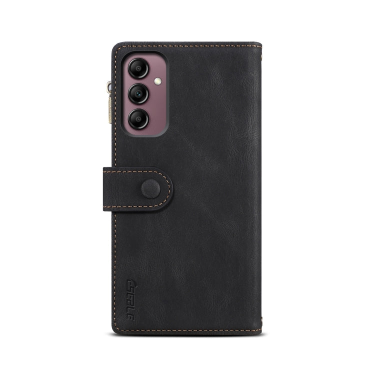 Pour Samsung Galaxy M35 5G ESEBLE Coque de Téléphone en Cuir Rétro Givré RFID (Noir)