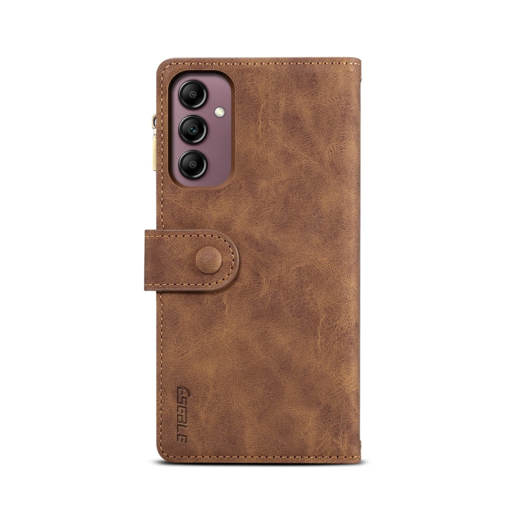 For Samsung Galaxy M35 5G ESEBLE Retro Frosted RFID Flip Leather Phone Case(Brown)