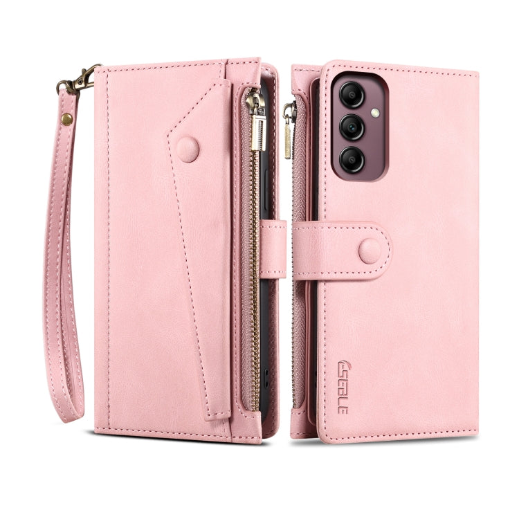 For Samsung Galaxy M35 5G ESEBLE Retro Frosted RFID Flip Leather Phone Case(Rose Gold)