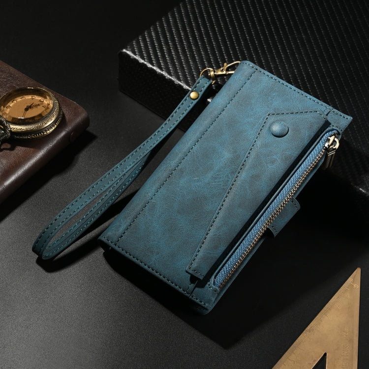 For Samsung Galaxy M35 5G ESEBLE Retro Frosted RFID Flip Leather Phone Case(Dark Green)