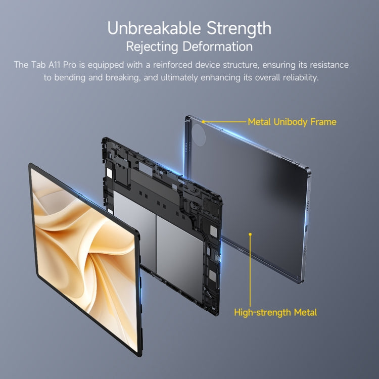 [HK Warehouse] Ulefone Tab A11 Pro Tablet PC, 8GB+128GB, 11 inch Android 14 MediaTek Helio G99 Octa Core 4G Network, EU Plug(Space Gray)