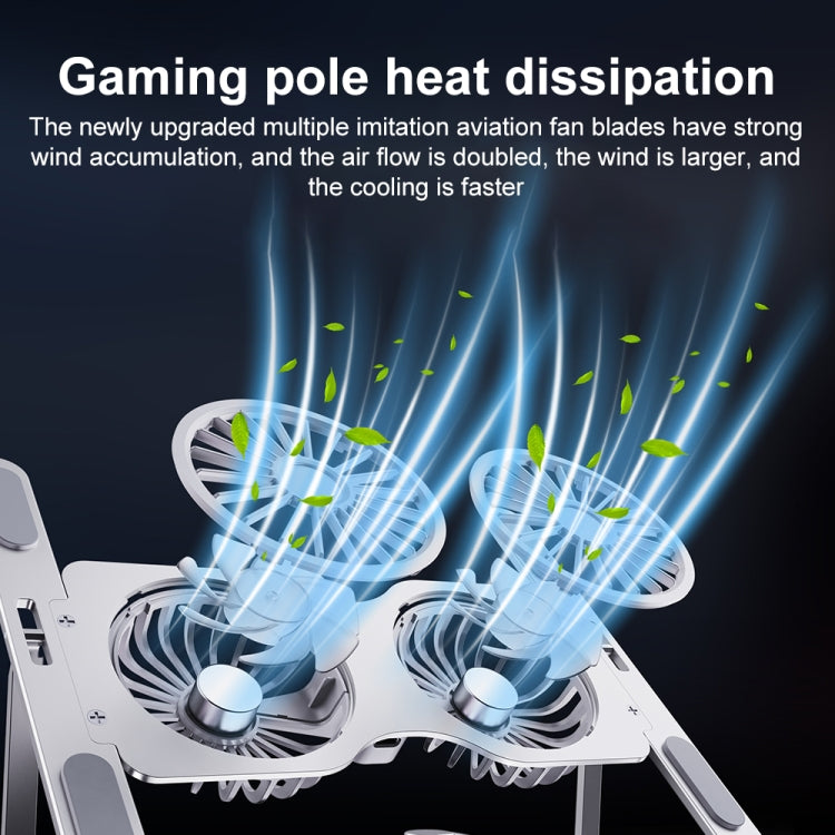 R- JUST HZ45 Aluminum Alloy Laptop Dual-core Cooling Stand(Black)
