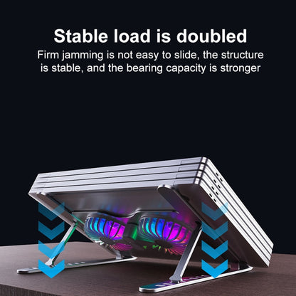 R- JUST HZ45 Aluminum Alloy Laptop Dual-core Cooling Stand(Black)