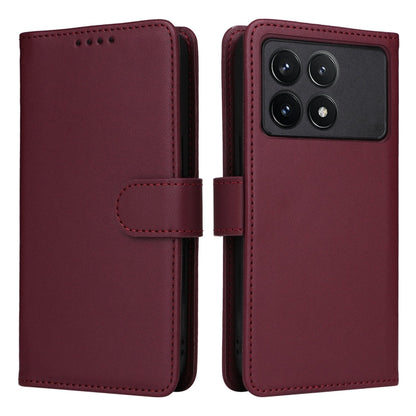 For Redmi K70 / K70 Pro BETOPNICE BN-005 2 in 1 Detachable Imitate Genuine Leather Phone Case(Wine Red)