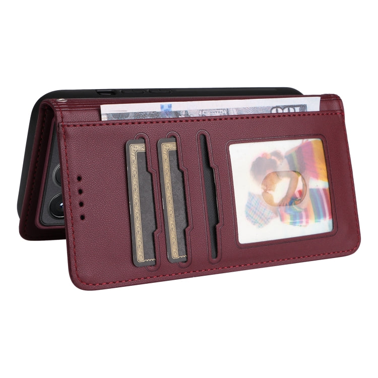 For Redmi K70 / K70 Pro BETOPNICE BN-005 2 in 1 Detachable Imitate Genuine Leather Phone Case(Wine Red)
