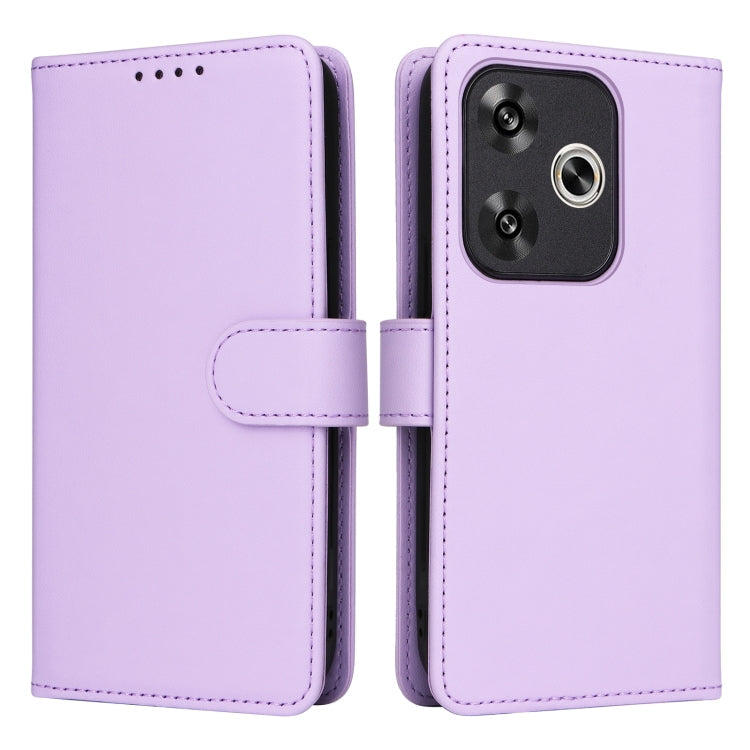 Pour Redmi Turbo 3 BETOPNICE BN-005 Étui de téléphone détachable 2 en 1 en simili cuir (violet clair)