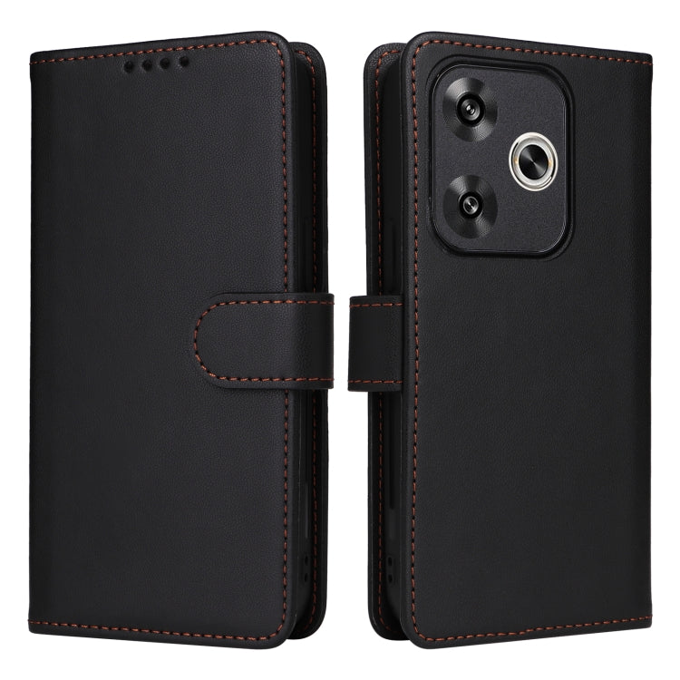 Pour Redmi Turbo 3 BETOPNICE BN-005 Étui de téléphone détachable 2-en-1 en simili-cuir véritable (Noir)