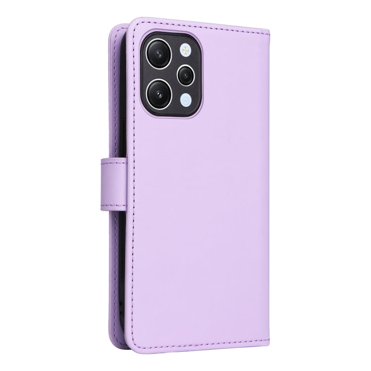 Pour Redmi 12 4G Étui de téléphone en similicuir véritable détachable 2 en 1 BETOPNICE BN-005 (violet clair)