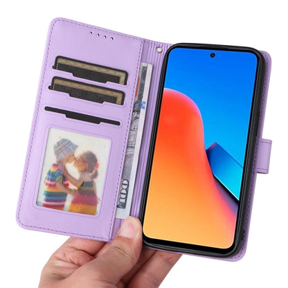 Pour Redmi 12 4G Étui de téléphone en similicuir véritable détachable 2 en 1 BETOPNICE BN-005 (violet clair)