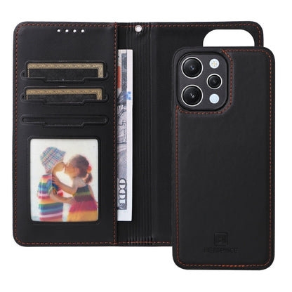 For Redmi 12 4G BETOPNICE BN-005 2 in 1 Detachable Imitate Genuine Leather Phone Case(Black)