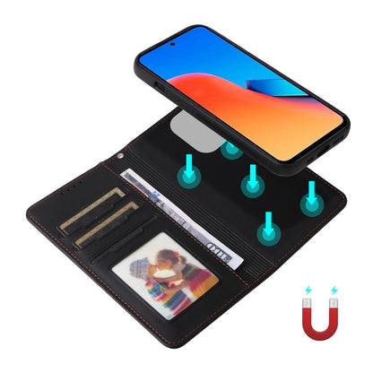 For Redmi 12 4G BETOPNICE BN-005 2 in 1 Detachable Imitate Genuine Leather Phone Case(Black)