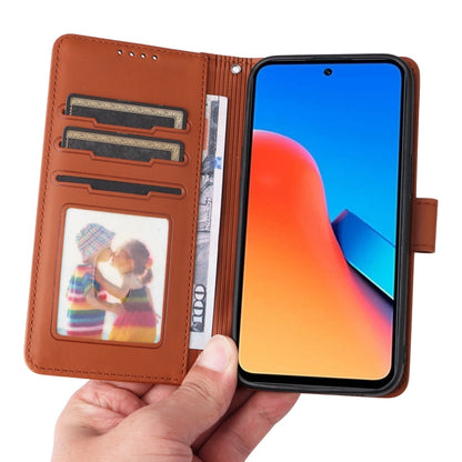 For Redmi 12 4G BETOPNICE BN-005 2 in 1 Detachable Imitate Genuine Leather Phone Case(Brown)