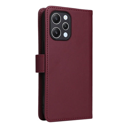 For Redmi 12 4G BETOPNICE BN-005 2 in 1 Detachable Imitate Genuine Leather Phone Case(Wine Red)