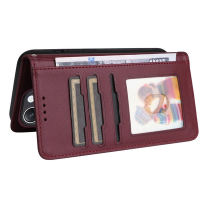 For Redmi 12 4G BETOPNICE BN-005 2 in 1 Detachable Imitate Genuine Leather Phone Case(Wine Red)