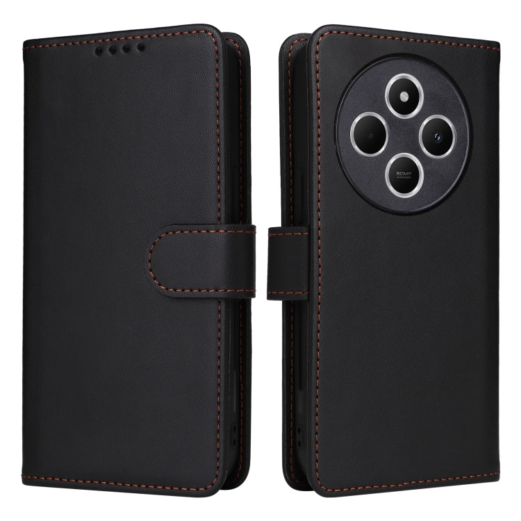 Pour coque de téléphone en cuir véritable amovible 2 en 1 BETOPNICE BN-005 pour Redmi 14C 4G (noir)