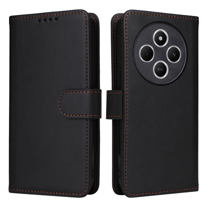 Pour coque de téléphone en cuir véritable amovible 2 en 1 BETOPNICE BN-005 pour Redmi 14C 4G (noir)