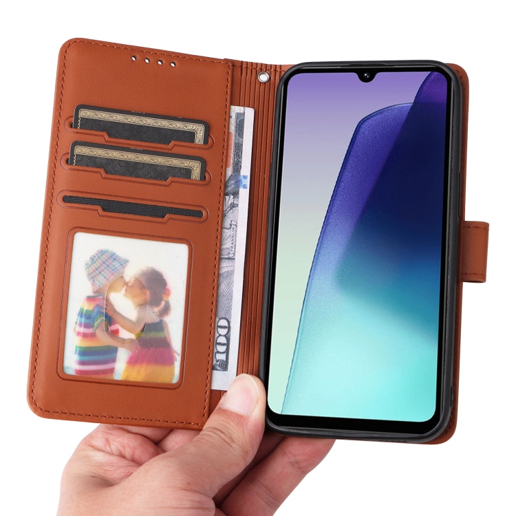 For Redmi 14C 4G BETOPNICE BN-005 2 in 1 Detachable Imitate Genuine Leather Phone Case(Brown)