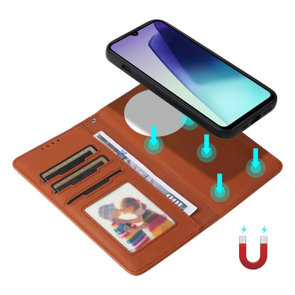 For Redmi 14C 4G BETOPNICE BN-005 2 in 1 Detachable Imitate Genuine Leather Phone Case(Brown)