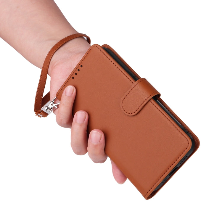 For Redmi 14C 4G BETOPNICE BN-005 2 in 1 Detachable Imitate Genuine Leather Phone Case(Brown)