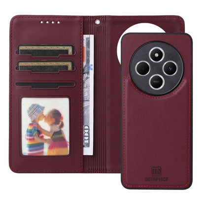 For Redmi 14C 4G BETOPNICE BN-005 2 in 1 Detachable Imitate Genuine Leather Phone Case(Wine Red)