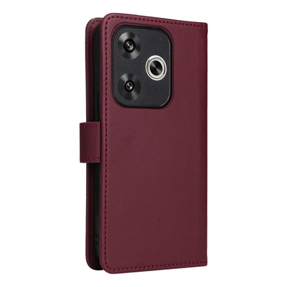 For Xiaomi POCO F6 BETOPNICE BN-005 2 in 1 Detachable Imitate Genuine Leather Phone Case(Wine Red)