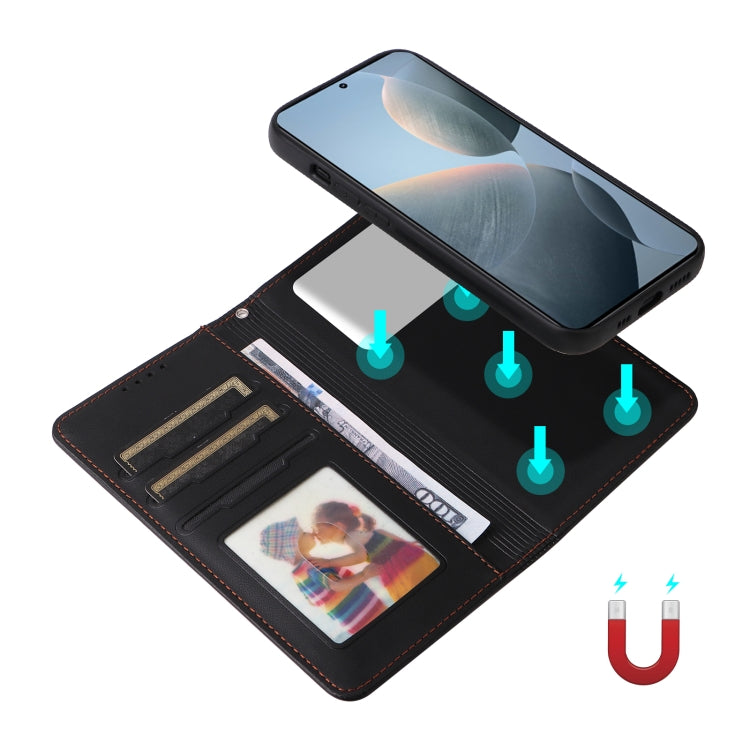 For Xiaomi POCO F6 Pro BETOPNICE BN-005 2 in 1 Detachable Imitate Genuine Leather Phone Case(Black)