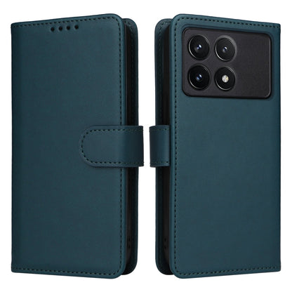 Pour Xiaomi POCO F6 Pro BETOPNICE BN-005 2 en 1 Étui de téléphone détachable en similicuir véritable (Bleu)