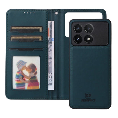 Pour Xiaomi POCO F6 Pro BETOPNICE BN-005 2 en 1 Étui de téléphone détachable en similicuir véritable (Bleu)