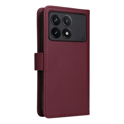 For Xiaomi POCO F6 Pro BETOPNICE BN-005 2 in 1 Detachable Imitate Genuine Leather Phone Case(Wine Red)