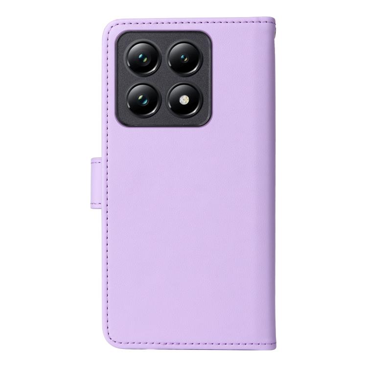 Pour Xiaomi 14T Pro BETOPNICE BN-005 Étui de téléphone détachable 2 en 1 en cuir véritable imité (Violet Clair)