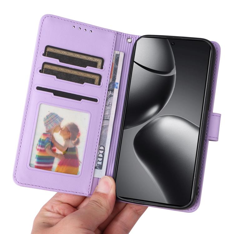 Pour Xiaomi 14T Pro BETOPNICE BN-005 Étui de téléphone détachable 2 en 1 en cuir véritable imité (Violet Clair)