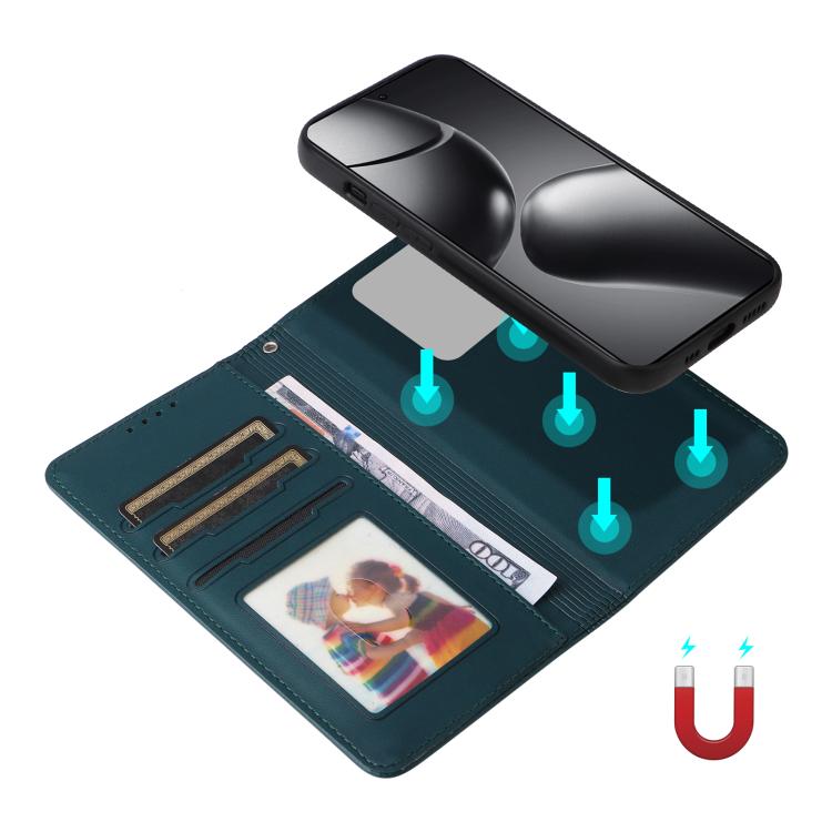 Pour Xiaomi 14T Pro BETOPNICE BN-005 Étui de téléphone détachable 2 en 1 en cuir véritable (Bleu)