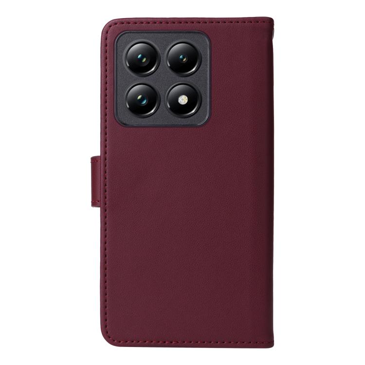 For Xiaomi 14T Pro BETOPNICE BN-005 2 in 1 Detachable Imitate Genuine Leather Phone Case(Wine Red)