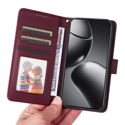 For Xiaomi 14T Pro BETOPNICE BN-005 2 in 1 Detachable Imitate Genuine Leather Phone Case(Wine Red)