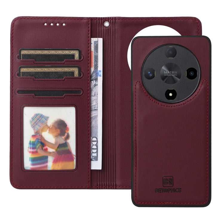 For Honor X9b BETOPNICE BN-005 2 in 1 Detachable Imitate Genuine Leather Phone Case(Wine Red)