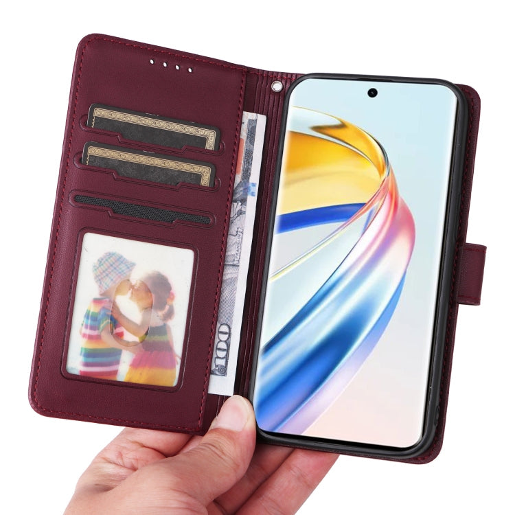 For Honor X9b BETOPNICE BN-005 2 in 1 Detachable Imitate Genuine Leather Phone Case(Wine Red)