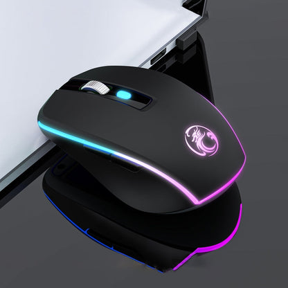 Souris Gamer sans fil silencieuse iMICE G903 Bluetooth double mode 6 touches (noir)