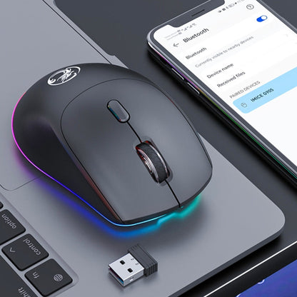 Souris Gaming sans fil silencieuse iMICE G905 Bluetooth double mode à 6 boutons (Noir)